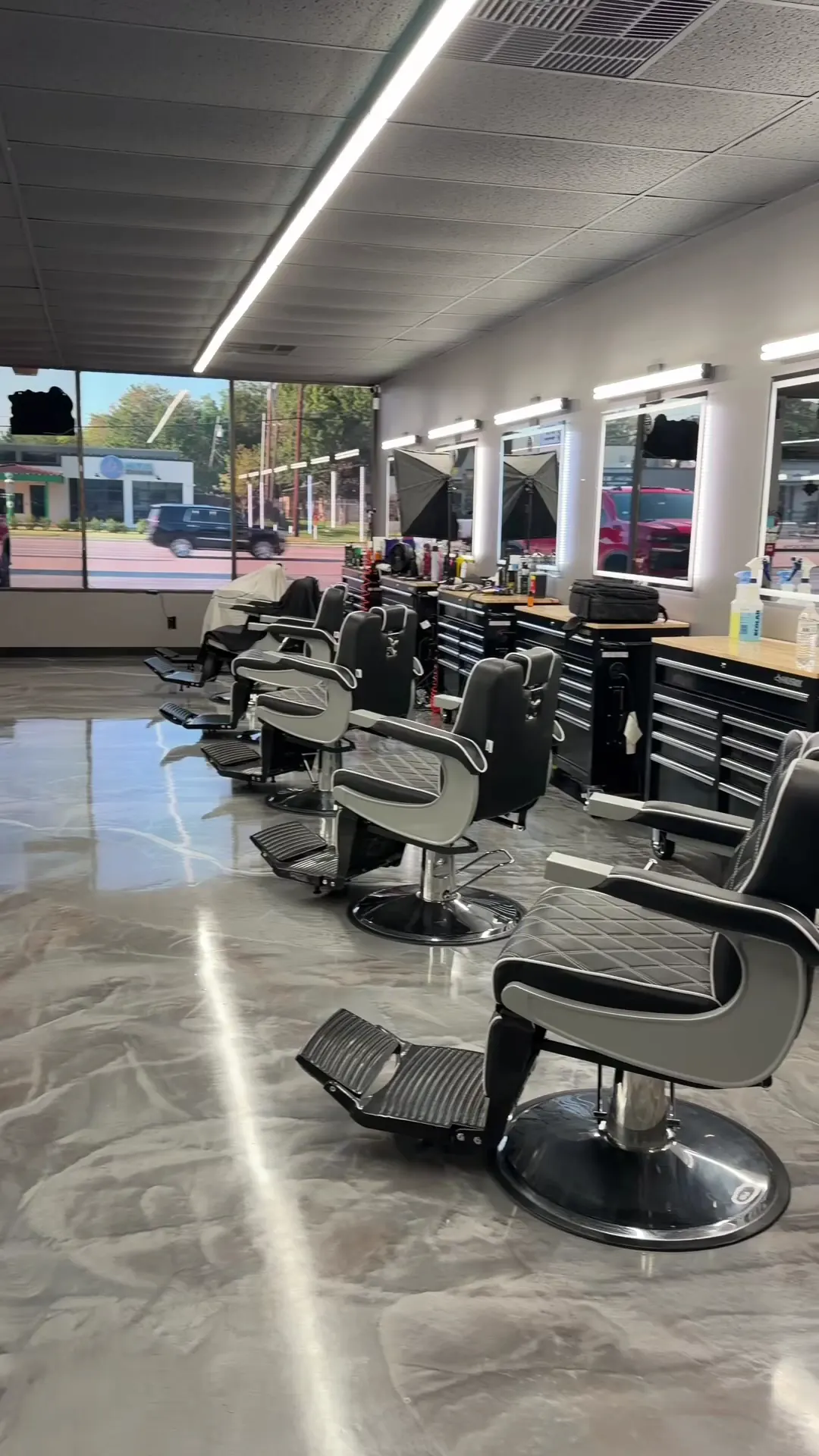 Barber stations inside Dynasty Barber Studio