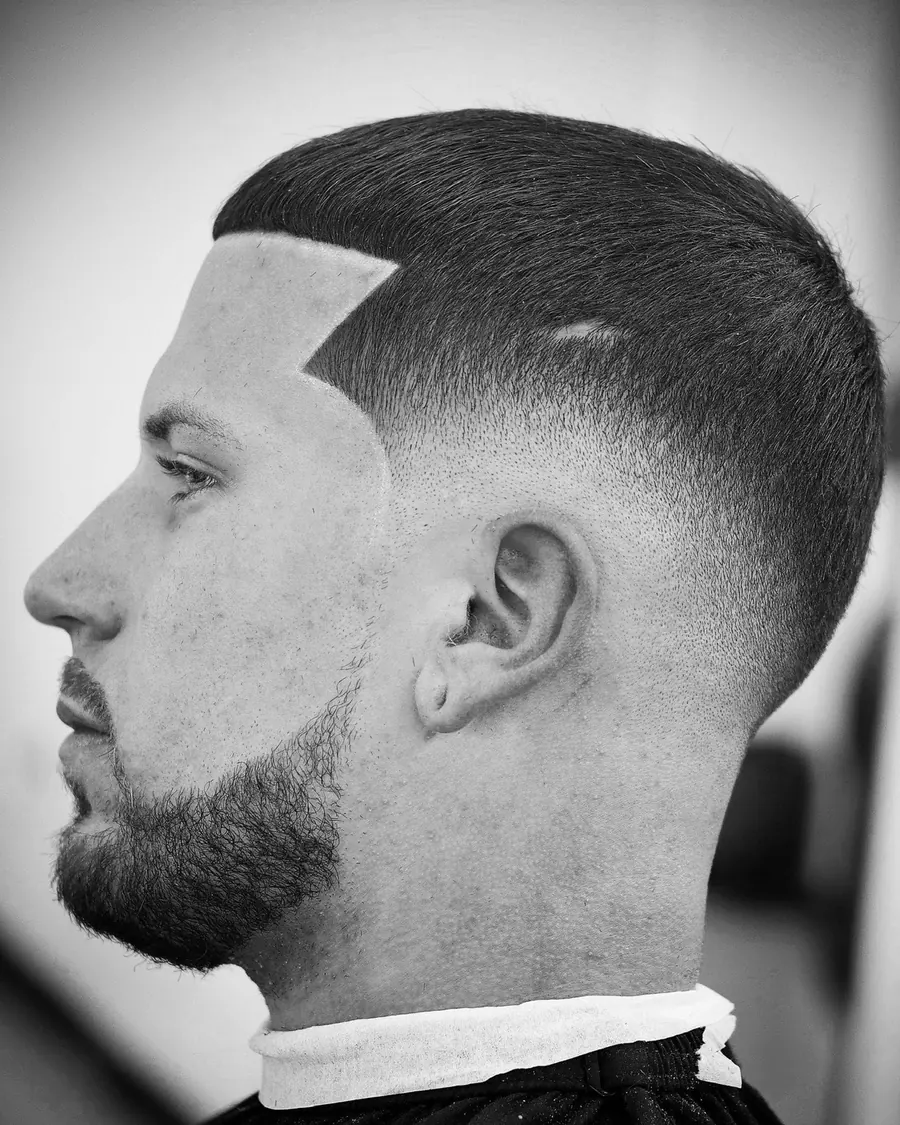 Burst fade with a sculpted beard