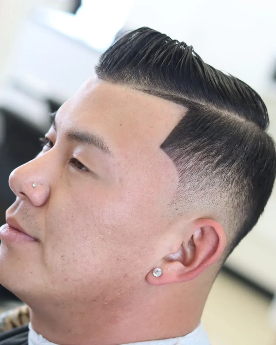 Comb-over with a hard part